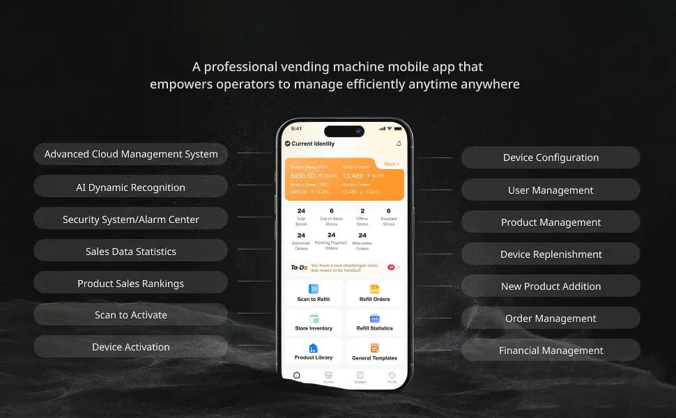 GrabItNGo management app showing live inventory